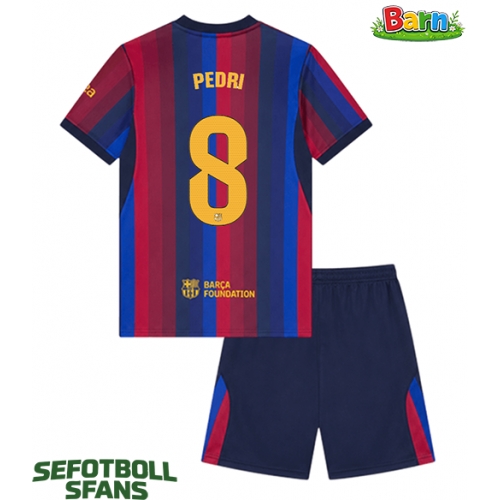Barcelona Pedri Gonzalez #8 Hemmaställ Barn 2026-27 Kortärmad (+ Korta byxor)